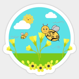 Bees in the garden Sticker
